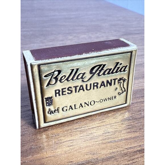 Bella Italia Restaurant Danbury CT Matchbook Unstruck Foiled Chef Galano Italian - Picture 4 of 8